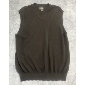 Ping Collection V-Neck Sweater Vest Black Mens M Lightweight Waffle‎ Knit